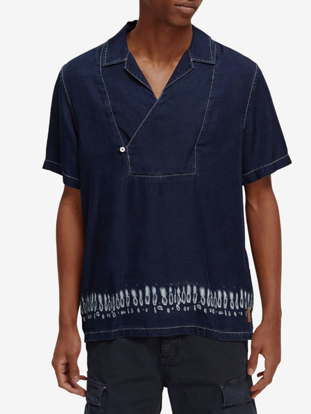 Scotch & Soda Dunkelblaues Batik-Hemd aus Denim für Herren Scotch & Soda