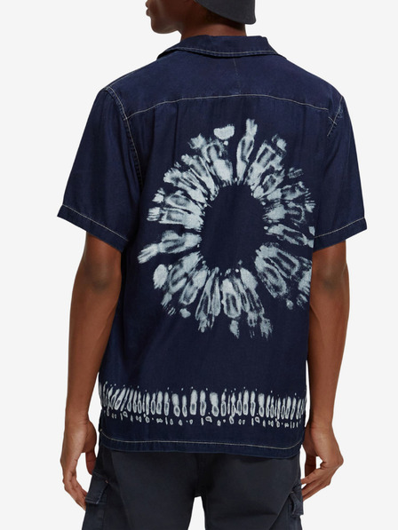 Scotch & Soda Dunkelblaues Batik-Hemd aus Denim für Herren Scotch & Soda