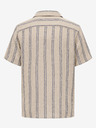 ONLY & SONS Beigefarbenes gestreiftes Kurzarmhemd für Herren ONLY & SONS Trev