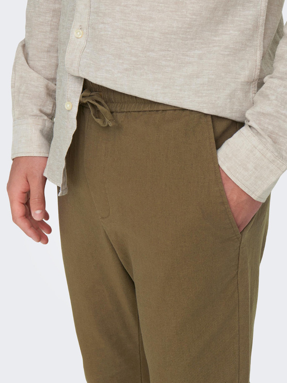 ONLY & SONS Braune Herren-Leinenhose ONLY & SONS Linus