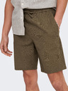 ONLY & SONS Braune Herren-Leinen-Shorts ONLY & SONS Linus