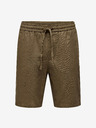 ONLY & SONS Braune Herren-Leinen-Shorts ONLY & SONS Linus