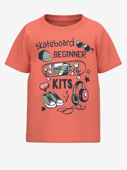 name it Orangefarbenes T-Shirt für Jungen mit Aufdruck, Name: Vux