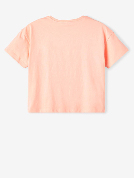 name it Apricotfarbenes Basic-T-Shirt für Mädchen, Name: Flicka