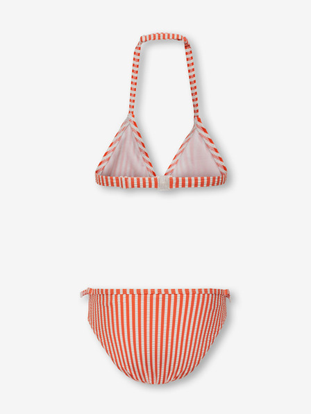ONLY Zweiteiliger gestreifter Badeanzug für Mädchen in Weiß und Orange ONLY Kitty
