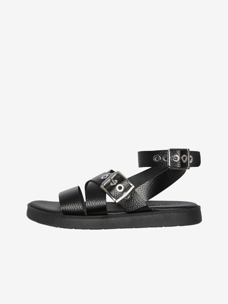 Pieces Schwarz Damen Leder Sandalen Pieces Shela