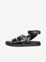 Pieces Schwarz Damen Leder Sandalen Pieces Shela