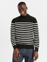 Celio Schwarzer gestreifter Herrenpullover Celio Denerio