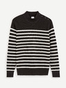 Celio Schwarzer gestreifter Herrenpullover Celio Denerio