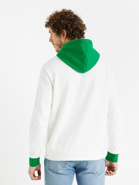 Celio Grün-weißes Herren-Celio-Demultico-Sweatshirt
