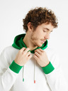 Celio Grün-weißes Herren-Celio-Demultico-Sweatshirt