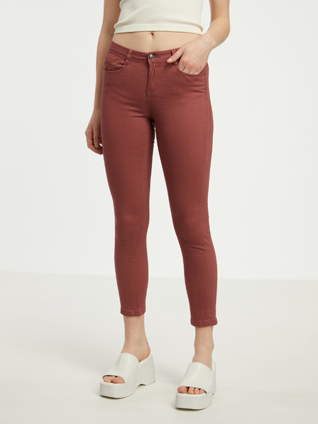 CAMAIEU Burgunderfarbene Skinny Fit Jeans für Damen CAMAIEU