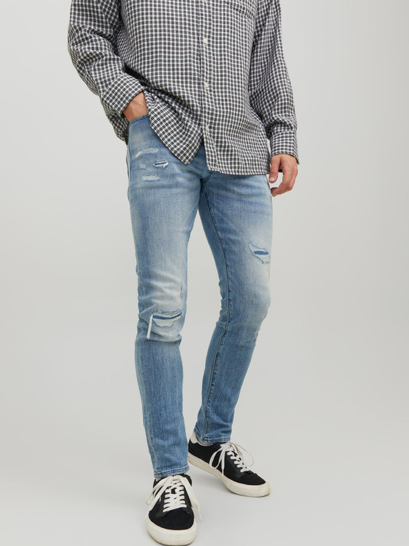 Jack & Jones Blaue Herren-Skinny-Fit-Jeans Jack & Jones Glenn