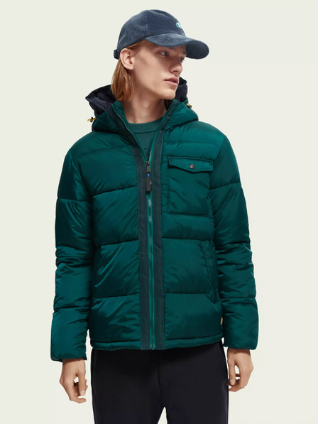 Scotch & Soda Dunkelgrüne Herren-Winterjacke Scotch & Soda