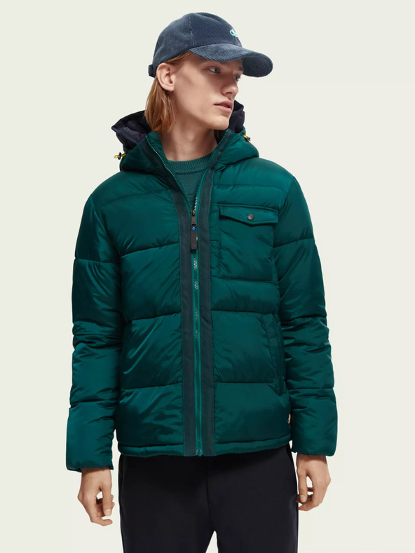 Scotch & Soda Dunkelgrüne Herren-Winterjacke Scotch & Soda