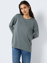 Noisy May Graues und blaues Damen T-Shirt in Übergröße mit langen Ärmeln Noisy May Mathilde