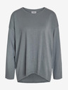 Noisy May Graues und blaues Damen T-Shirt in Übergröße mit langen Ärmeln Noisy May Mathilde