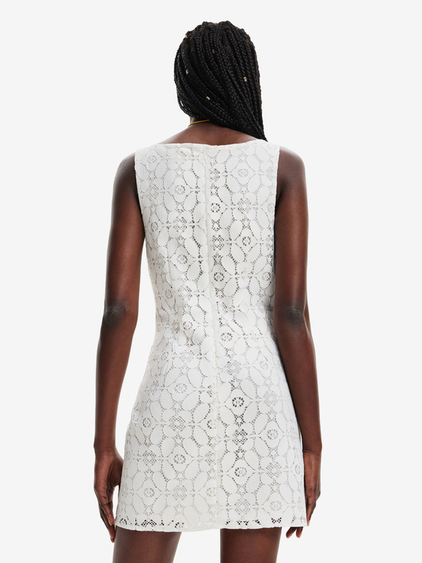 Desigual Desigual Newcastle Cremefarbenes Damen-Spitzenkleid