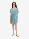 Tom Tailor Cremefarbenes und blaues gemustertes Damenkleid von Tom Tailor