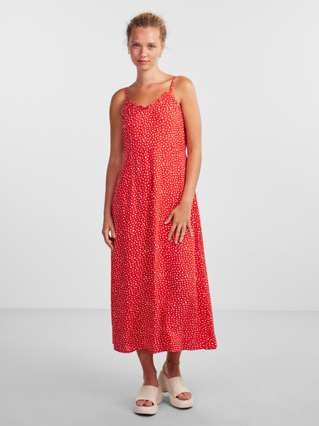 Pieces Rotes gemustertes Maxikleid für Damen Pieces Nya