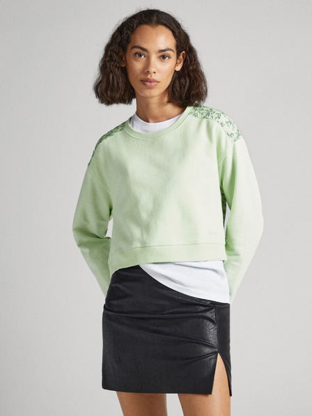 Pepe Jeans Hellgrünes Pepe Jeans Alissa Sweatshirt für Damen mit Blumenmuster