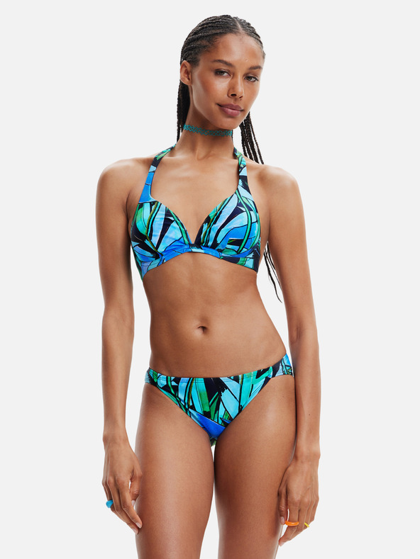 Desigual Blaues gemustertes Damen-Bikini-Oberteil Desigual Bukit