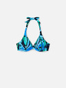 Desigual Blaues gemustertes Damen-Bikini-Oberteil Desigual Bukit