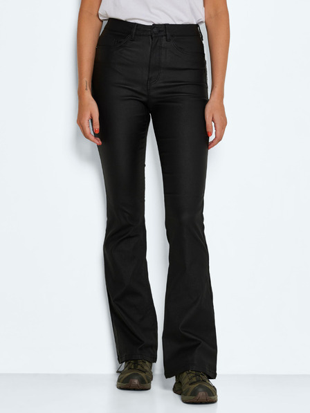 Noisy May Schwarze Damen Lederhose mit ausgestelltem Schnitt Noisy May Sallie