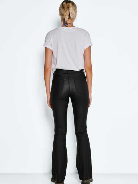 Noisy May Schwarze Damen Lederhose mit ausgestelltem Schnitt Noisy May Sallie