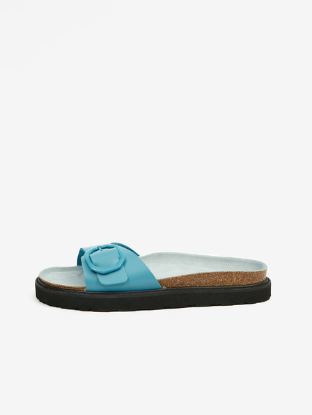 Ojju Türkisfarbene Damen Pantoffeln aus Leder OJJU
