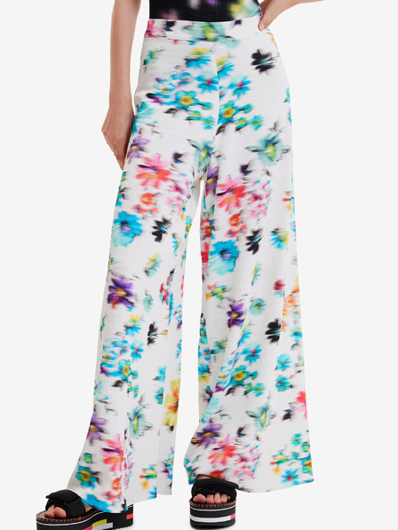 Desigual Weiße Desigual Daniela Damenhose mit Blumenmuster
