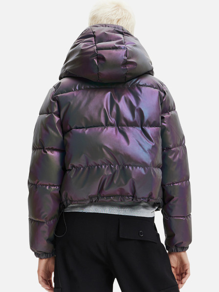Desigual Graue Damen-Steppjacke mit metallischen Highlights Desigual Re