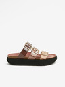 Ojju Lila und beige Damen Plateau-Pantoffeln OJJU