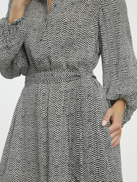 Fransa Weißes und schwarzes gemustertes Damenkleid Fransa
