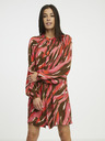 Fransa Braunes und rotes gemustertes Damenkleid Fransa