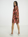 Fransa Braunes und rotes gemustertes Damenkleid Fransa