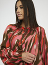 Fransa Braunes und rotes gemustertes Damenkleid Fransa