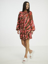 Fransa Braunes und rotes gemustertes Damenkleid Fransa