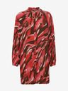 Fransa Braunes und rotes gemustertes Damenkleid Fransa