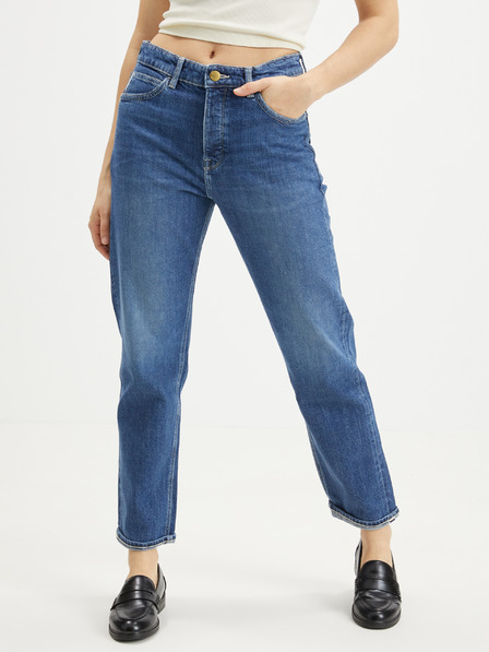 Lee Lee Carol blaue Straight Fit Jeans für Damen mit verkürzter Passform