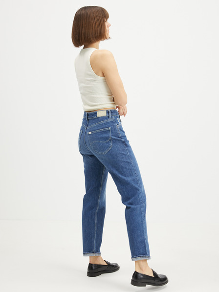 Lee Lee Carol blaue Straight Fit Jeans für Damen mit verkürzter Passform