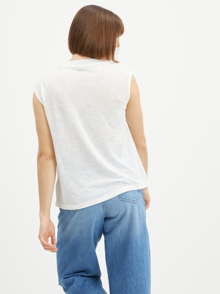 Pepe Jeans Weißes bedrucktes Damenhemd Pepe Jeans Avis