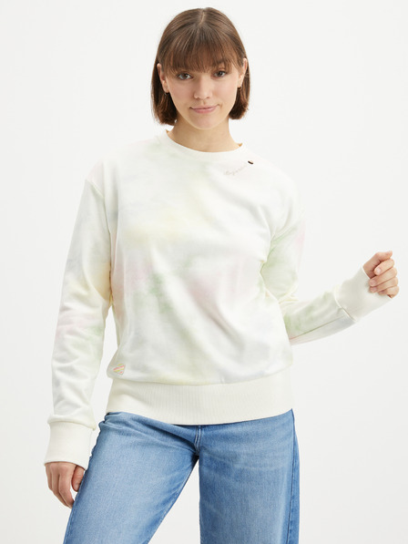 Ragwear Cremefarbenes gemustertes Damen-Sweatshirt Ragwear Delain Ombre