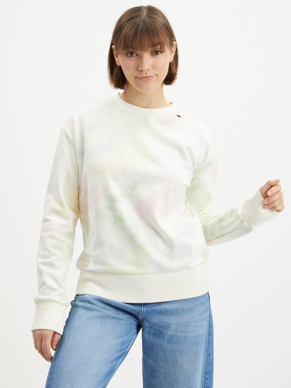 Ragwear Cremefarbenes gemustertes Damen-Sweatshirt Ragwear Delain Ombre