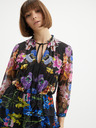Desigual Schwarzes geblümtes kurzes Damenkleid Desigual Lyon