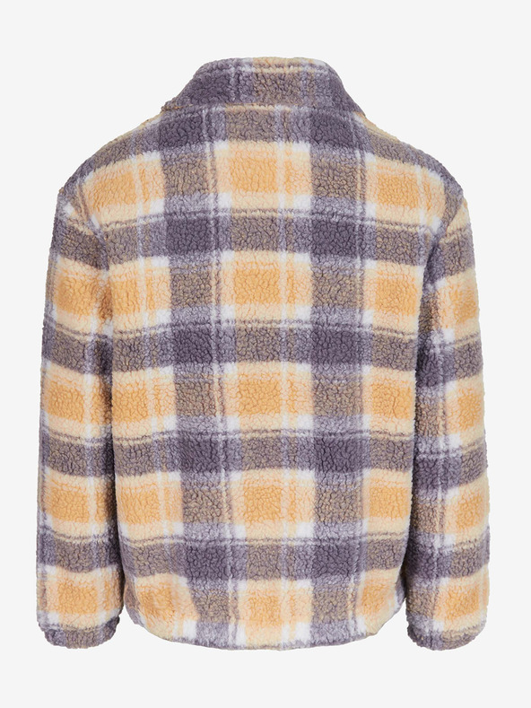 O'Neill Grau-orangefarbenes Fleece-Plaid-Sweatshirt mit Reißverschluss O'Neill Check