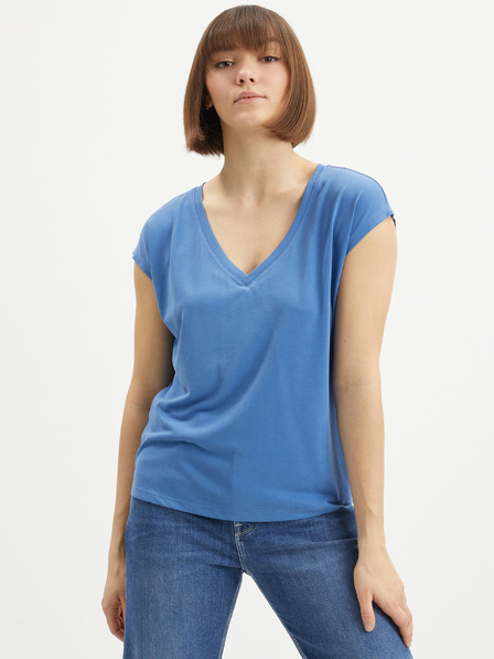 Vila Blaues Damen-Basic-Shirt VILA Modala