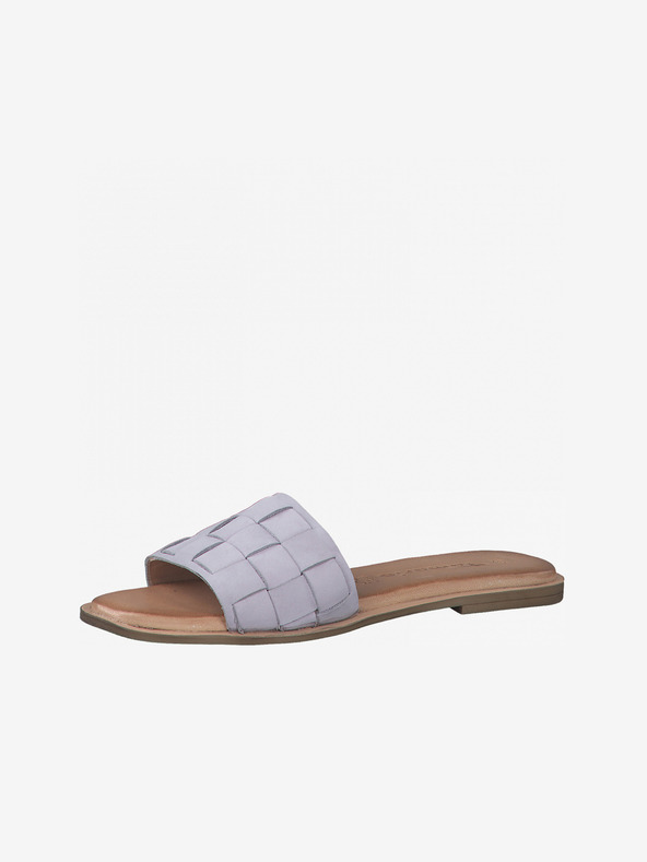 Tamaris Hellviolette Lederpantoffeln Tamaris