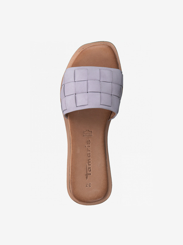 Tamaris Hellviolette Lederpantoffeln Tamaris