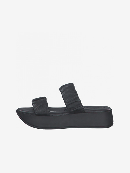 Tamaris Schwarze Lederpantoffeln Tamaris